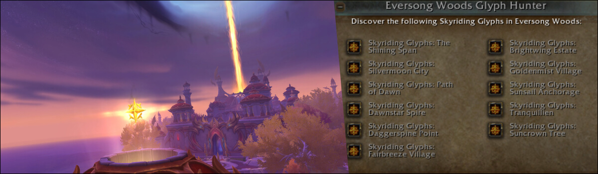 Eversong Woods Skyriding Glyph Locations
